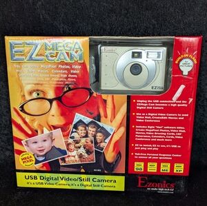 OPEN BOX Untested Ezonics EZMega Cam EZ-802 0.5 MP Digital Camera Metallic gray
